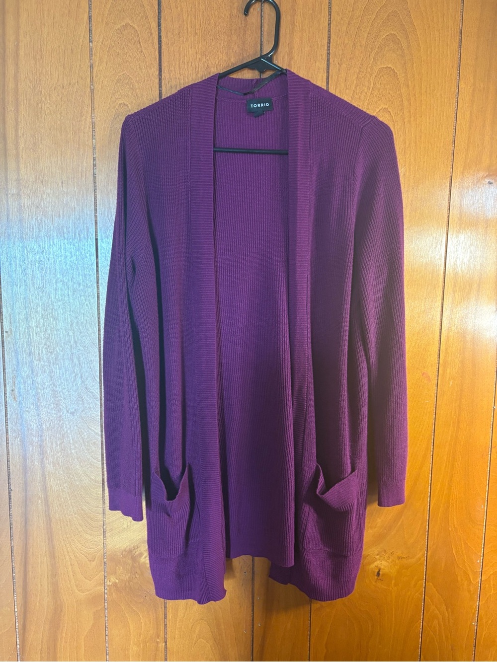 torrid Plum Open-Front Ribbed Cardigan